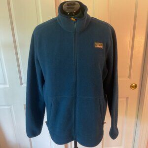 L.L. Bean Blue Zip-Front Fleece Jacket - Large Tall